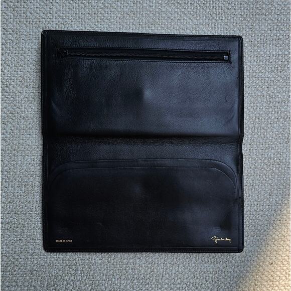 Vintage Givenchy Luxury Black Leather Bifold Wall Gv3 Collection - Picture 7 of 14